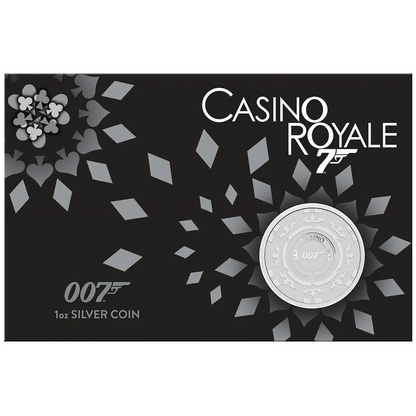 2023 Tuvalu James Bond Casino Royale Poker Chip BU 1 oz Silver Coin in Card - CoinsTV