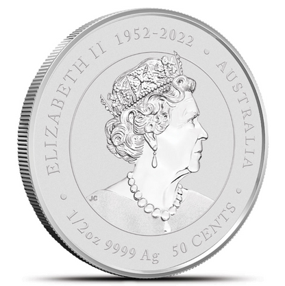 2024 Australia Blue Lunar Dragon BU Colorized 1/2 oz Silver Coin - CoinsTV