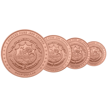 2026 Liberia Vintage Libertad 3.75 oz Fractional Copper Coin Set