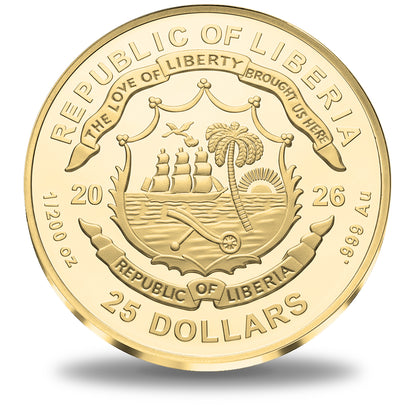 2026 Liberia Bald Eagle 1/200 oz Gold Coin