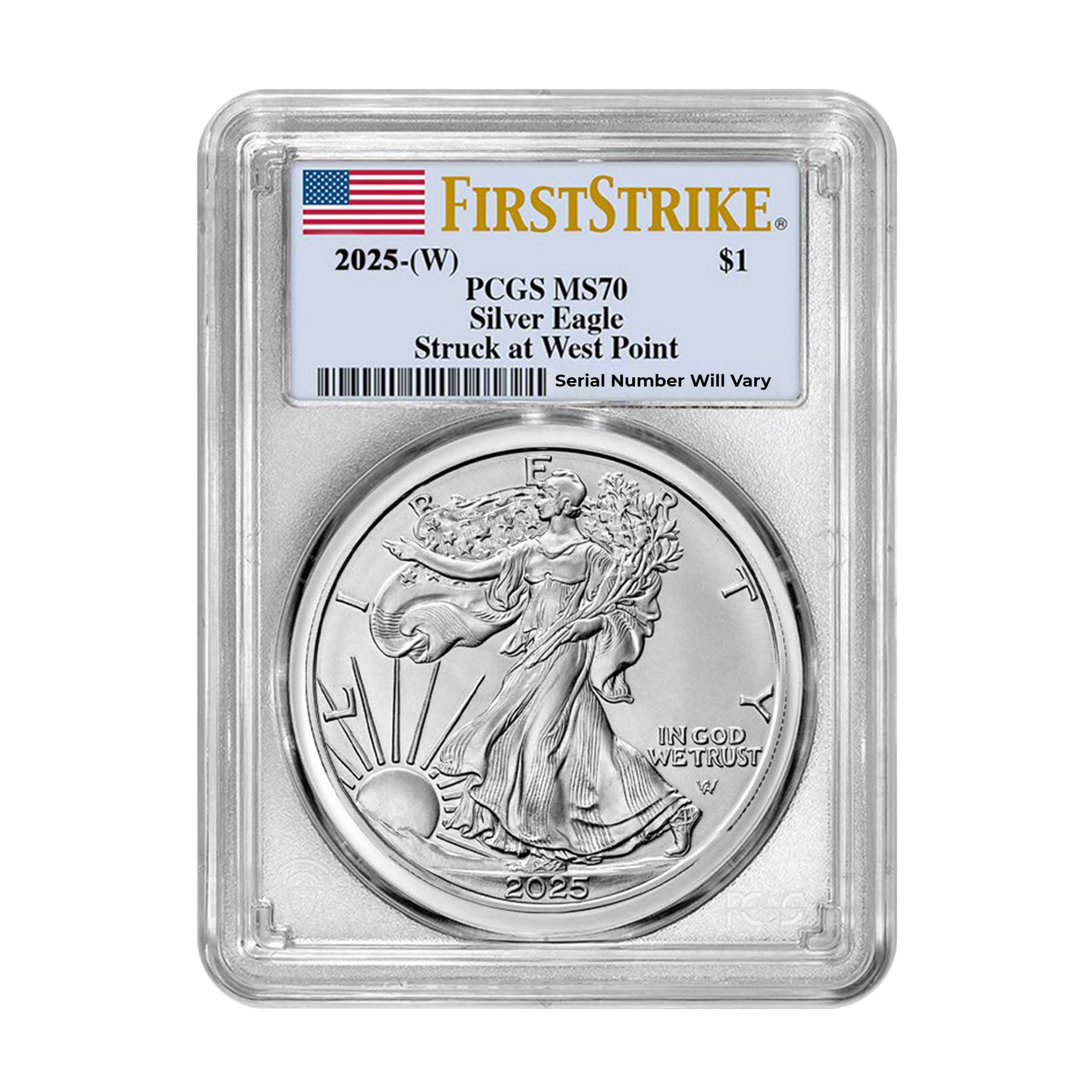 2025 Silver Eagle - PCGS MS70 First Strike - CoinsTV
