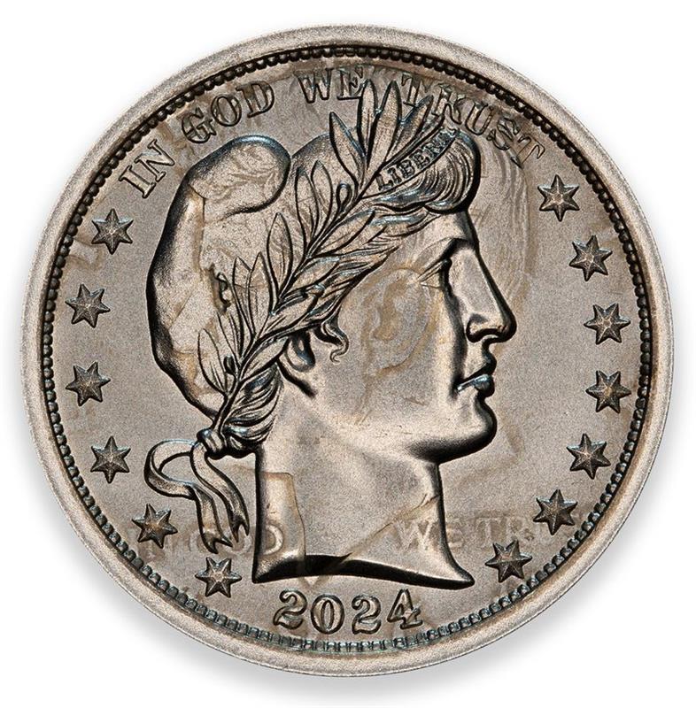 2024 Barber Half Dollar Kennedy Overstrike Series Silver Round - CoinsTV