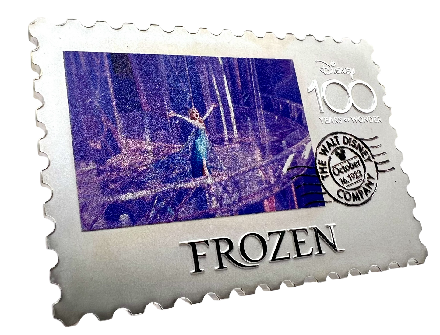2023 Niue Disney 100 Frozen Stamp 1 oz Silver Coin - CoinsTV
