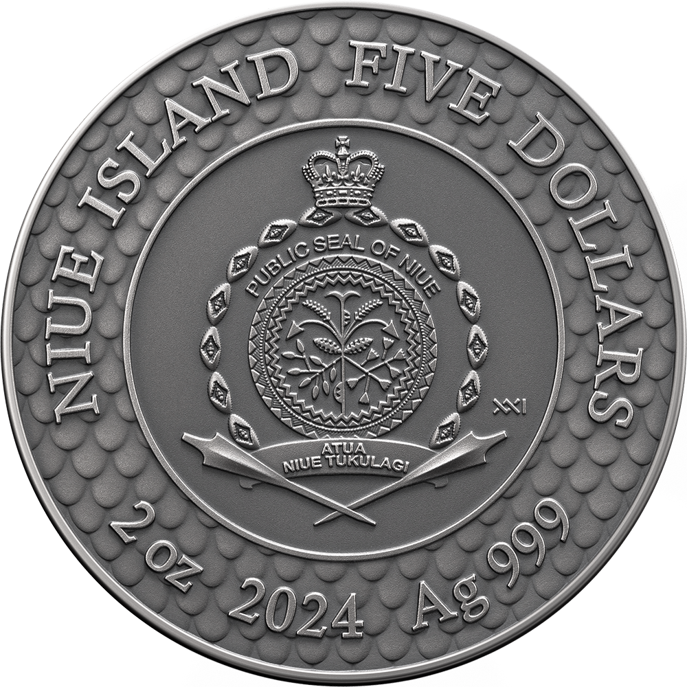 2024 Niue Pink Pearl & Dragon 2 oz Silver Coin | CoinsTV