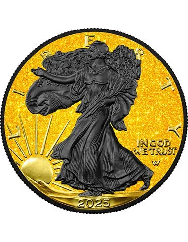 2024-2025 Black Platinum & Golden Dust Edition 3 pc Set 1 oz Silver Coin - CoinsTV