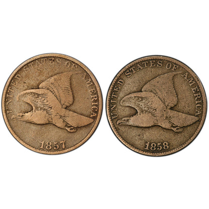1857 & 1858 Flying Eagle 2pc Collection - CoinsTV