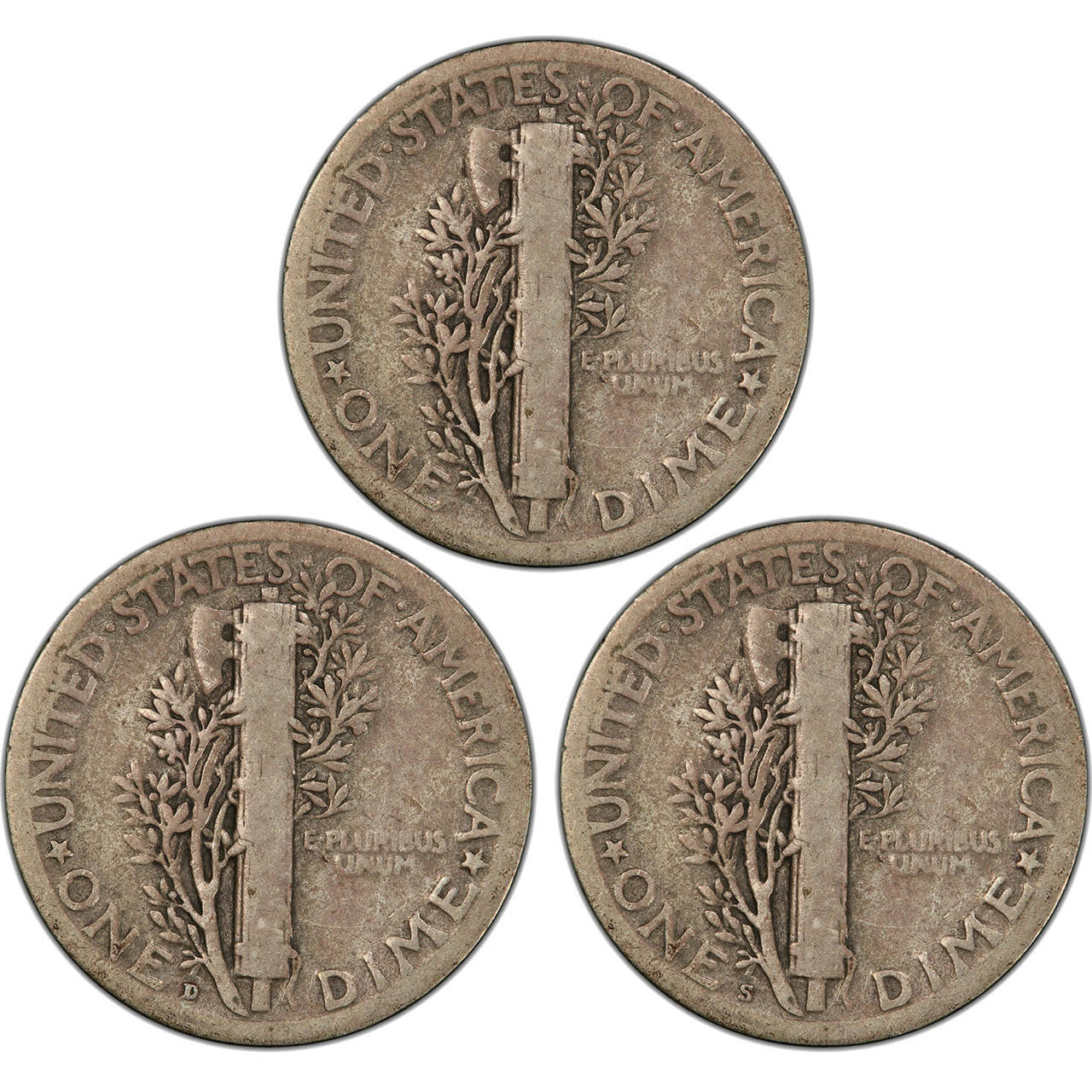 1926 PDS Mercury Dime - Roaring 20's 3pc Set - CoinsTV