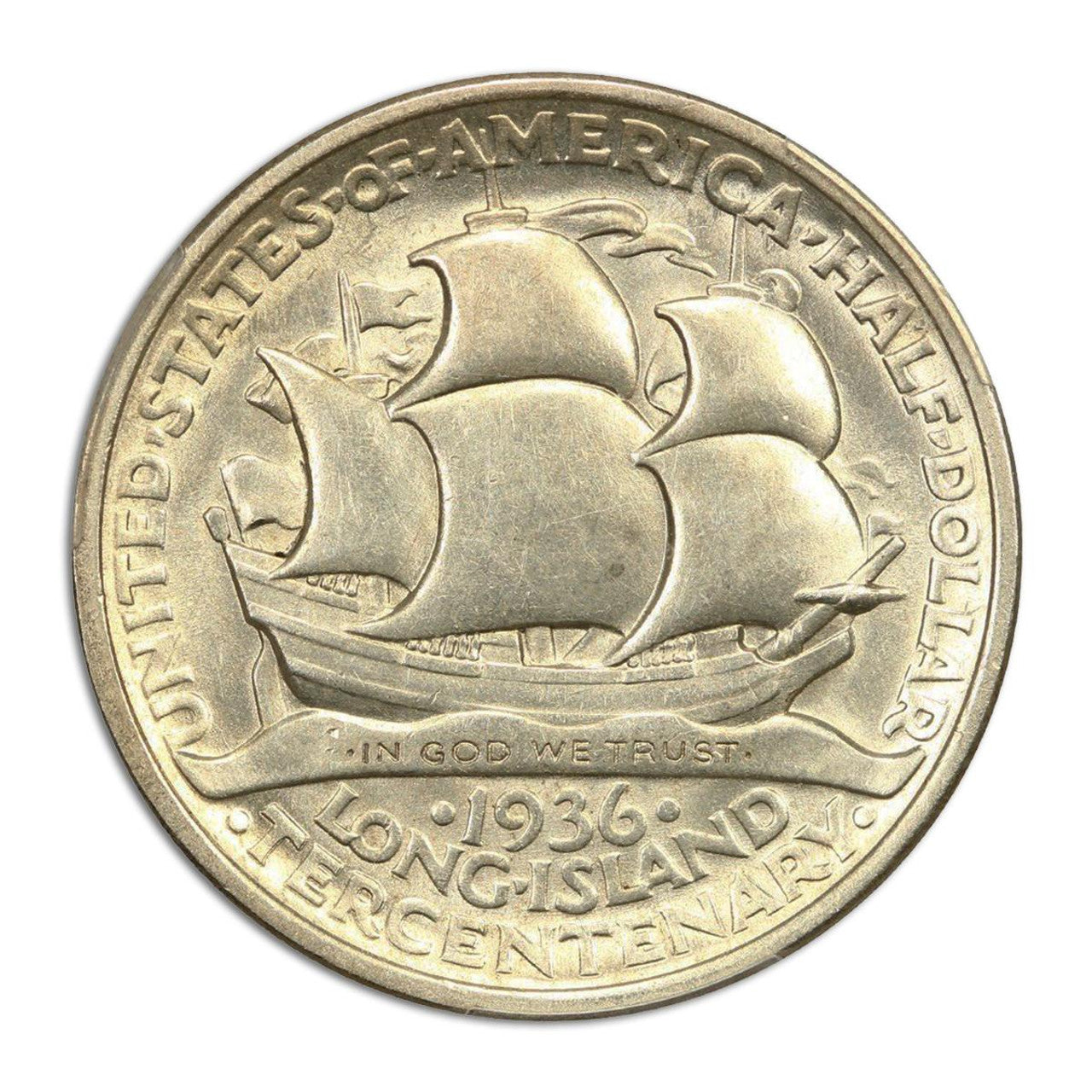 1936 Long Island Silver Commemorative Half Dollar - CoinsTV