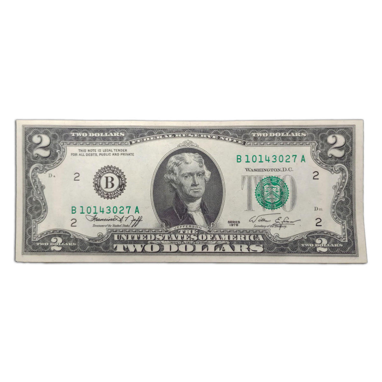 1976 $2 Federal Reserve Note Uncirculated - Declaration of Independence - CoinsTV