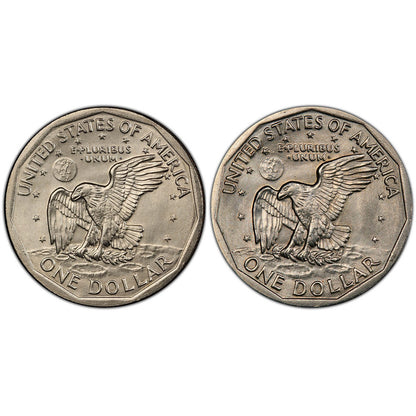 1979 Susan B. Anthony Dollar  - Near & Wide Rim - 2 pc Set - CoinsTV