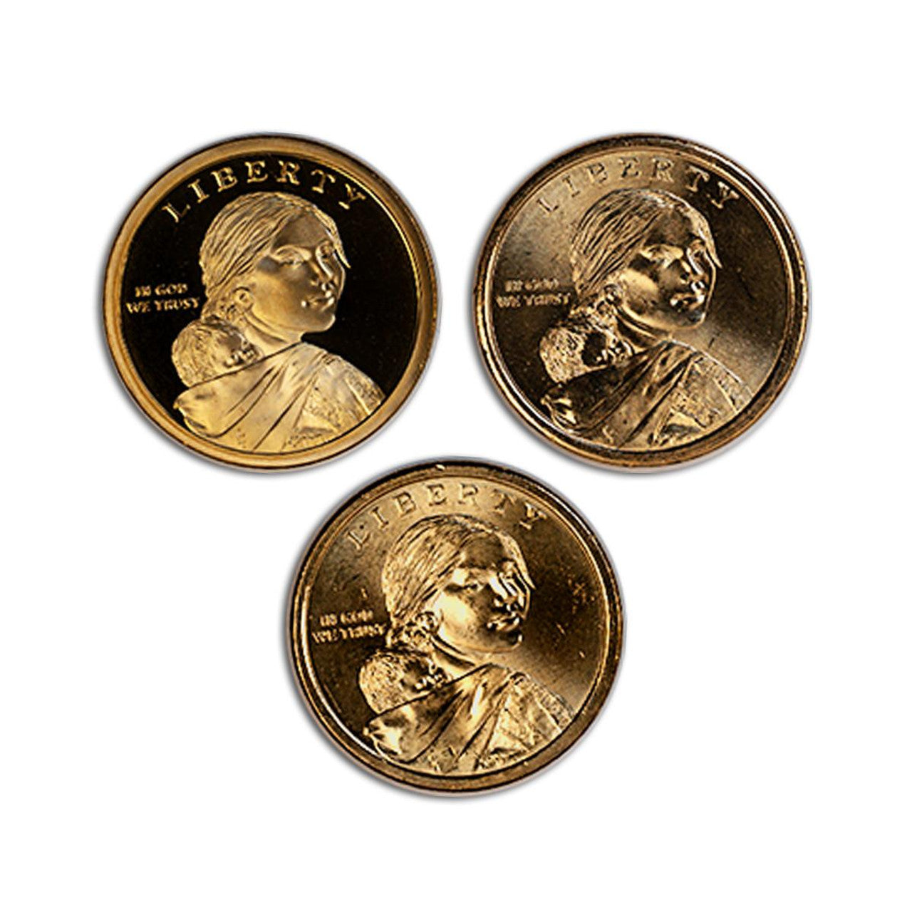 2009 Native American Dollar Sacagawea Coin P D S Three Coin Set - CoinsTV