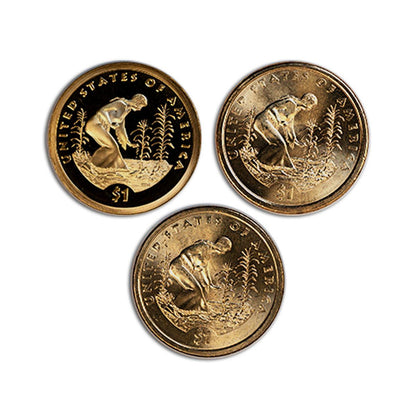 2009 Native American Dollar Sacagawea Coin P D S Three Coin Set - CoinsTV