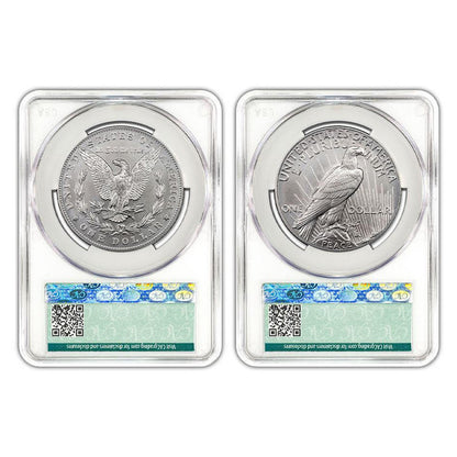 2024 Morgan & Peace Dollar 2pc Set - CAC MS70 First Day of Delivery - CoinsTV
