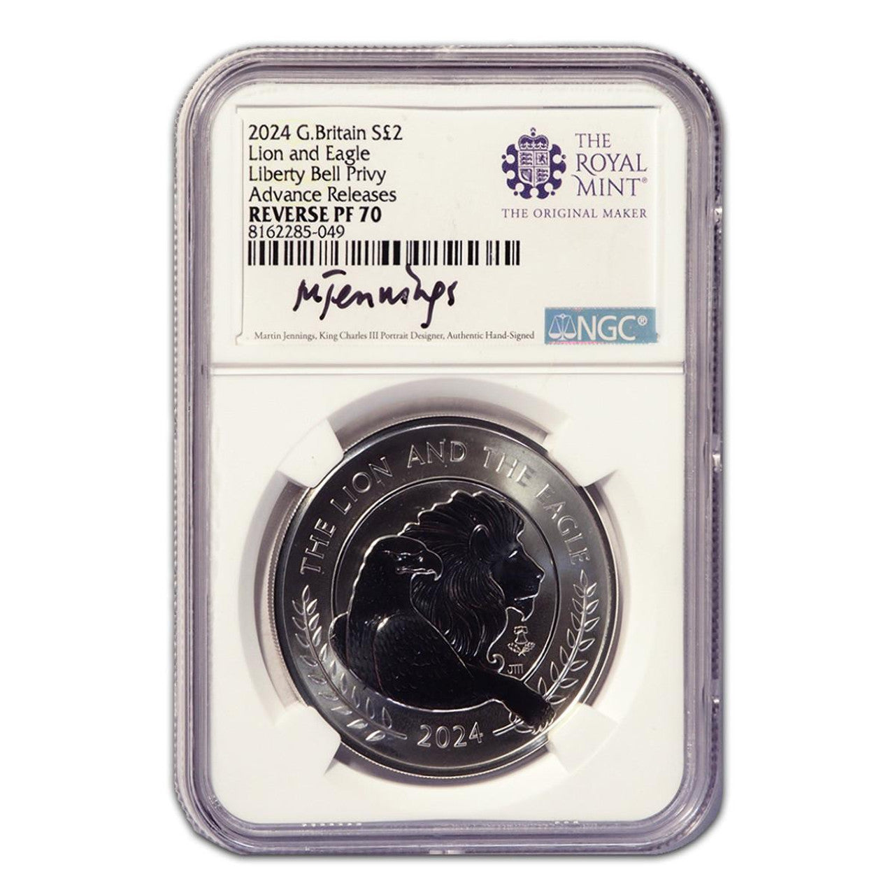 2024 Silver Lion & Eagle Liberty Reverse Proof - NGC PF70 Privy - Mark Jennings Signed - CoinsTV