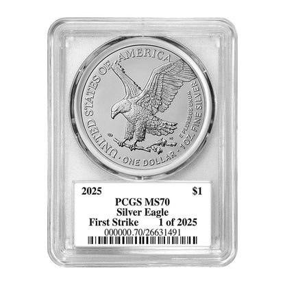 2025 Silver Eagle - First Strike 1 of 2025 - PCGS MS70 - Co-founder Signed