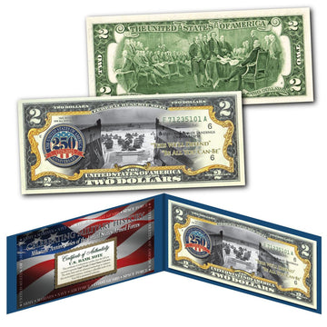 Army 250th Anniversary $2 Bill Folio - CoinsTV
