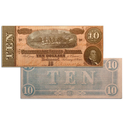 $10 Confederate States of America Note Uncirculated - Robert M. T. Hunter - CoinsTV