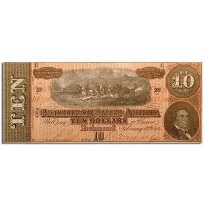 $10 Confederate States of America Note Uncirculated - Robert M. T. Hunter - CoinsTV