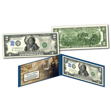 1899 Native American Indian Chief $2 Bill Design
