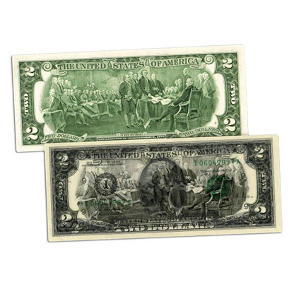 Overprint $2 U.S. Bill Genuine Legal Tender Currency - Printing Error Bills - CoinsTV
