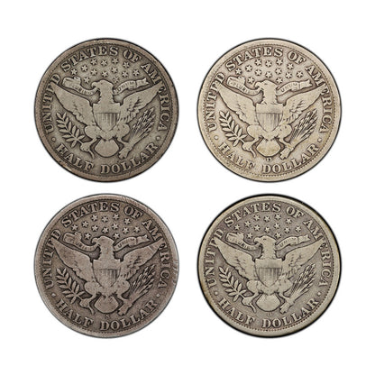 P,D,S,O Barber Half Dollar - Complete Mintmark Collection - CoinsTV