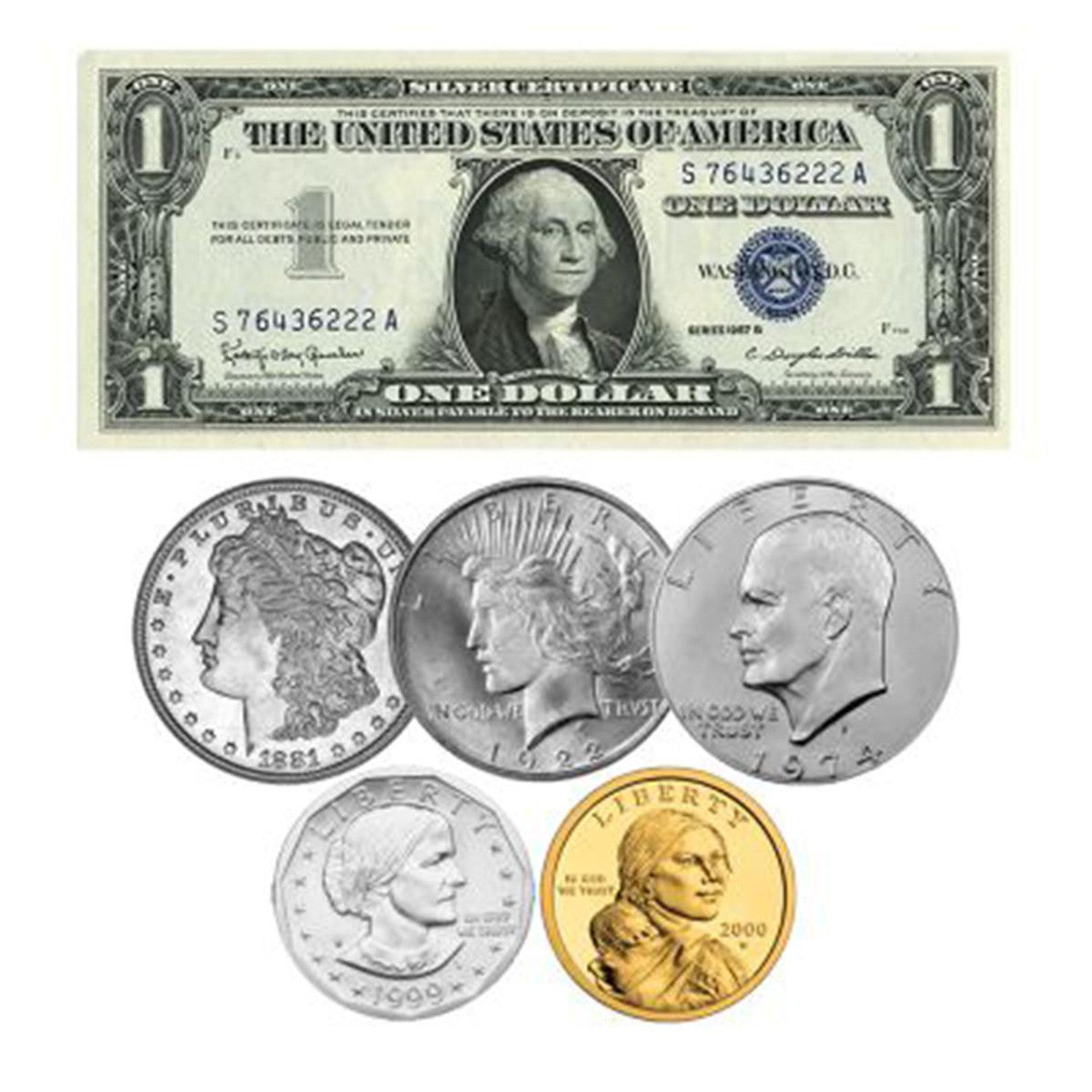 The U.S. Dollar Story - 6 pc Coin & Currency Collection - CoinsTV