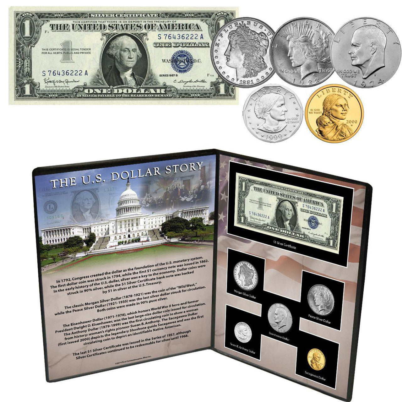 The U.S. Dollar Story - 6 pc Coin & Currency Collection - CoinsTV