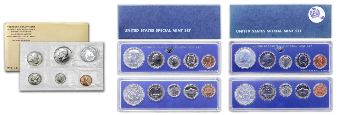1965-67 US Special Mint Set -  15 Coins - 3 sets - CoinsTV