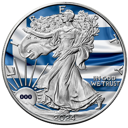 2024 Flags of the World Silver Eagle - Greece - First Edition - CoinsTV