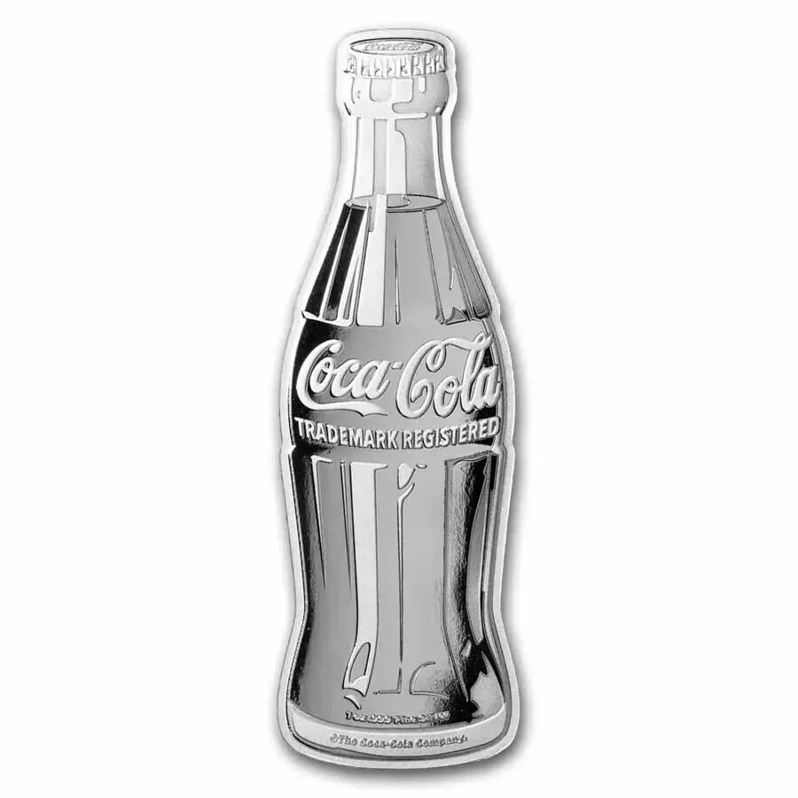 Coca-Cola Bottle Shaped Bar in Tin 1 oz Silver - CoinsTV