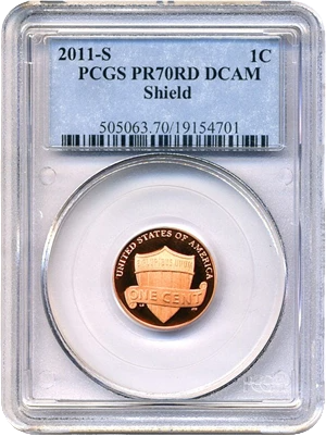 2011-S Lincoln Cent Shield - PCGS PR70 RD DCAM