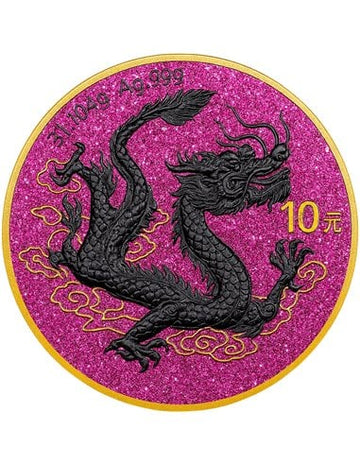 2025 China Chinese Dragon Special Pink Edition 1 Oz Silver Coin