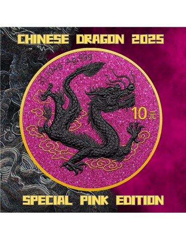 2025 China Chinese Dragon Special Pink Edition 1 Oz Silver Coin