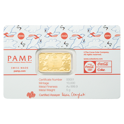 Coca-Cola® Holiday Polar Bears - 5 gram Gold Bar