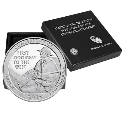 2016 Cumberland Gap National Historical Park - America the Beautiful 5 oz Silver Burnished OGP - CoinsTV
