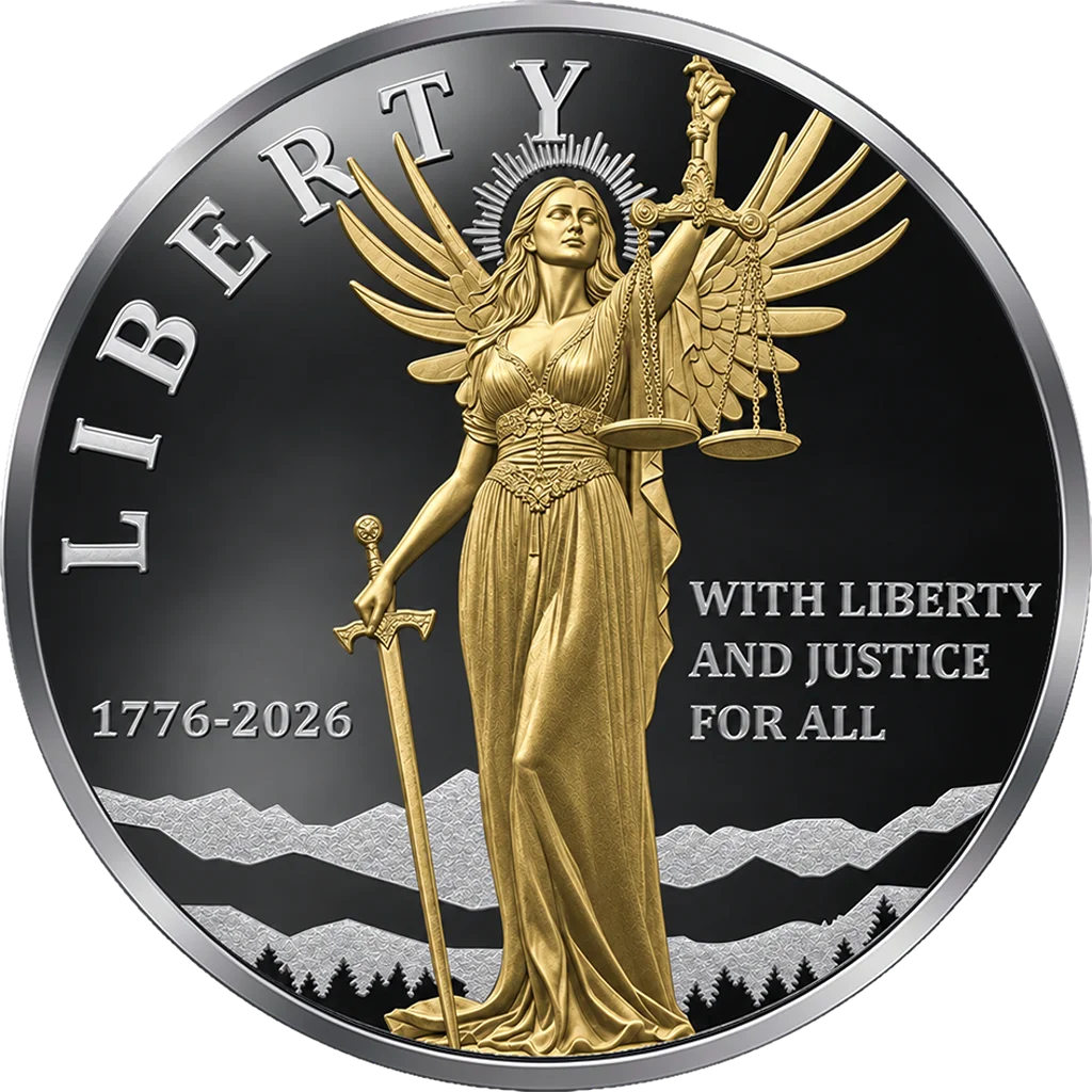 2026 Niue Winged Liberty Gold Gilt 1 oz Silver Coin