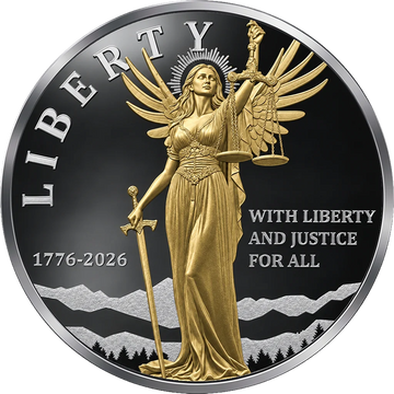 2026 Niue Winged Liberty Gold Gilt 1 oz Silver Coin