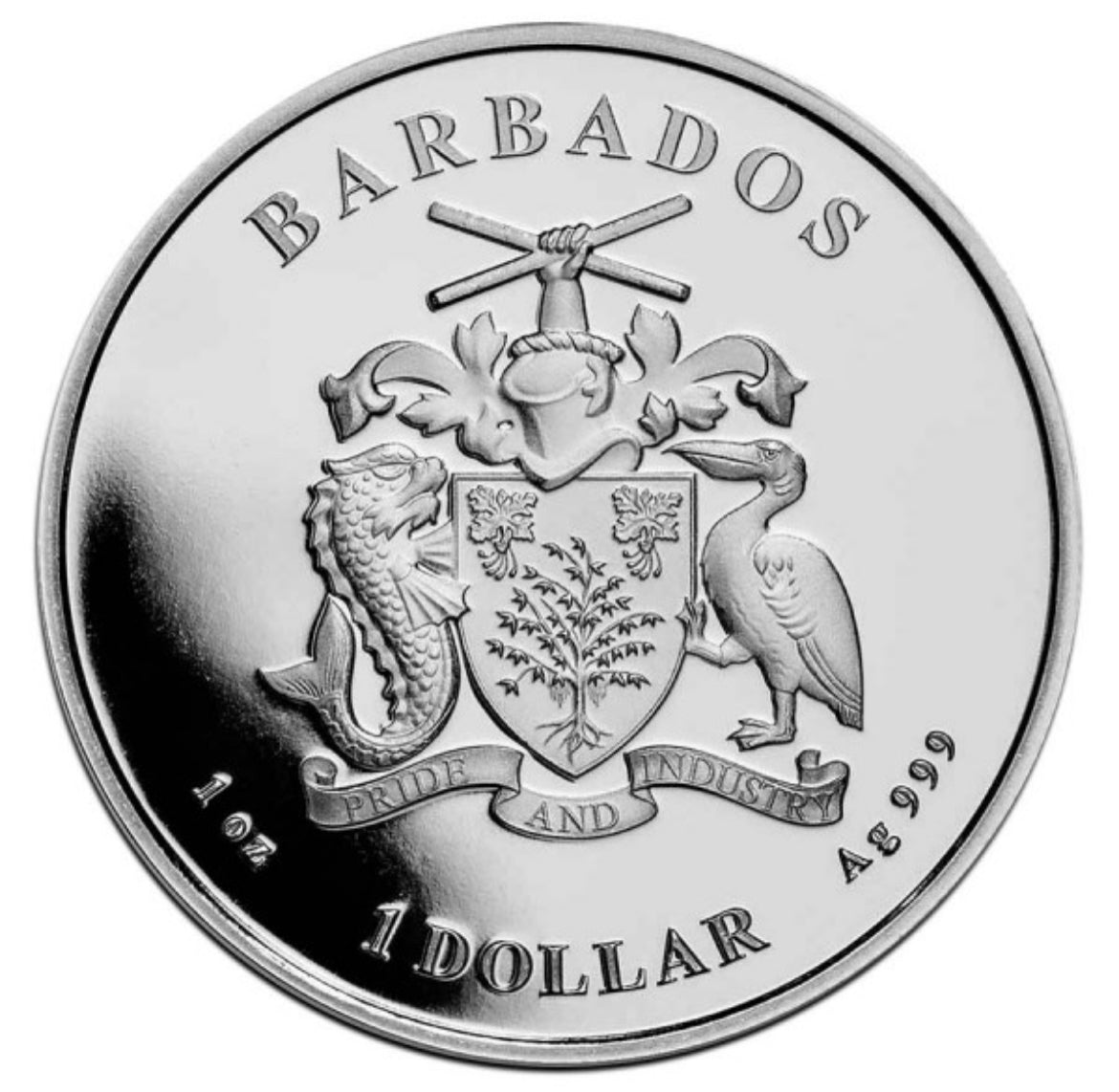 2022 Barbados Caribbean Octopus Colorized 1 oz Silver Coin - CoinsTV