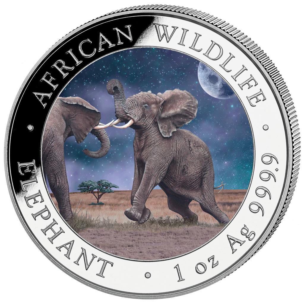 2024 Somalia Elephant Day & Night - 2 x 1 oz Silver Coin Set - CoinsTV