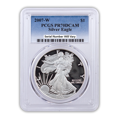 2007 Silver Eagle - Proof - PCGS PR70 - CoinsTV