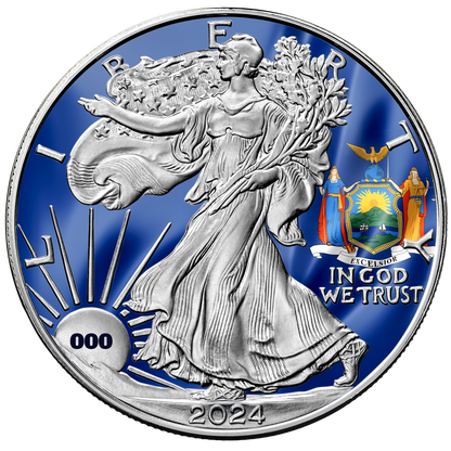 2024 State Flags Silver Eagle - New York Limited Edition - CoinsTV