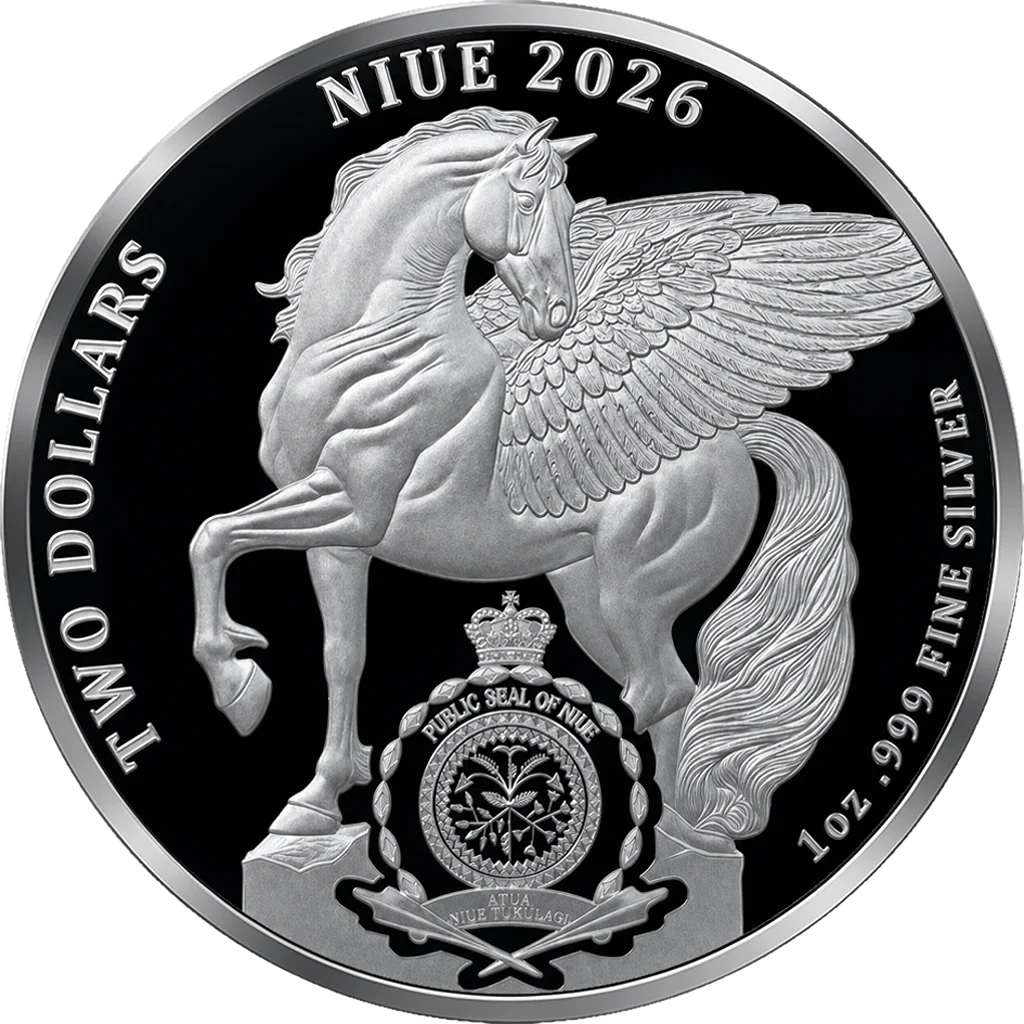 2026 Niue Winged Liberty Gold Gilt 1 oz Silver Coin