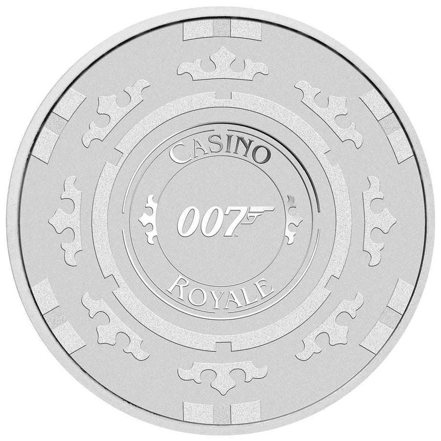 2023 Tuvalu James Bond Casino Royale Poker Chip BU 1 oz Silver Coin in Card - CoinsTV