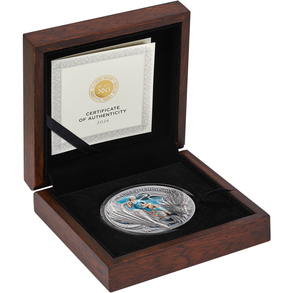 2024 Cameroon Dragonology Frost Dragon 2 oz Silver Coin - CoinsTV