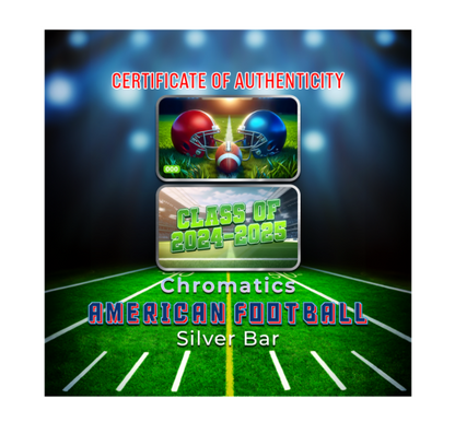 Chromatics American Football 1 oz Silver Bar - CoinsTV