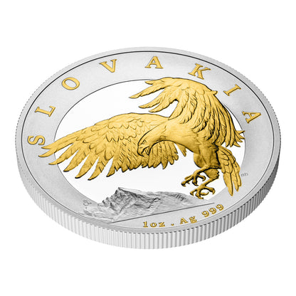 2024 Niue Slovakia Eagle Gold Gilt 1 oz Silver Coin in Card