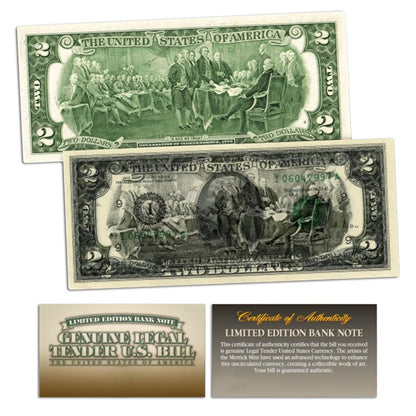Overprint $2 U.S. Bill Genuine Legal Tender Currency - Printing Error Bills - CoinsTV