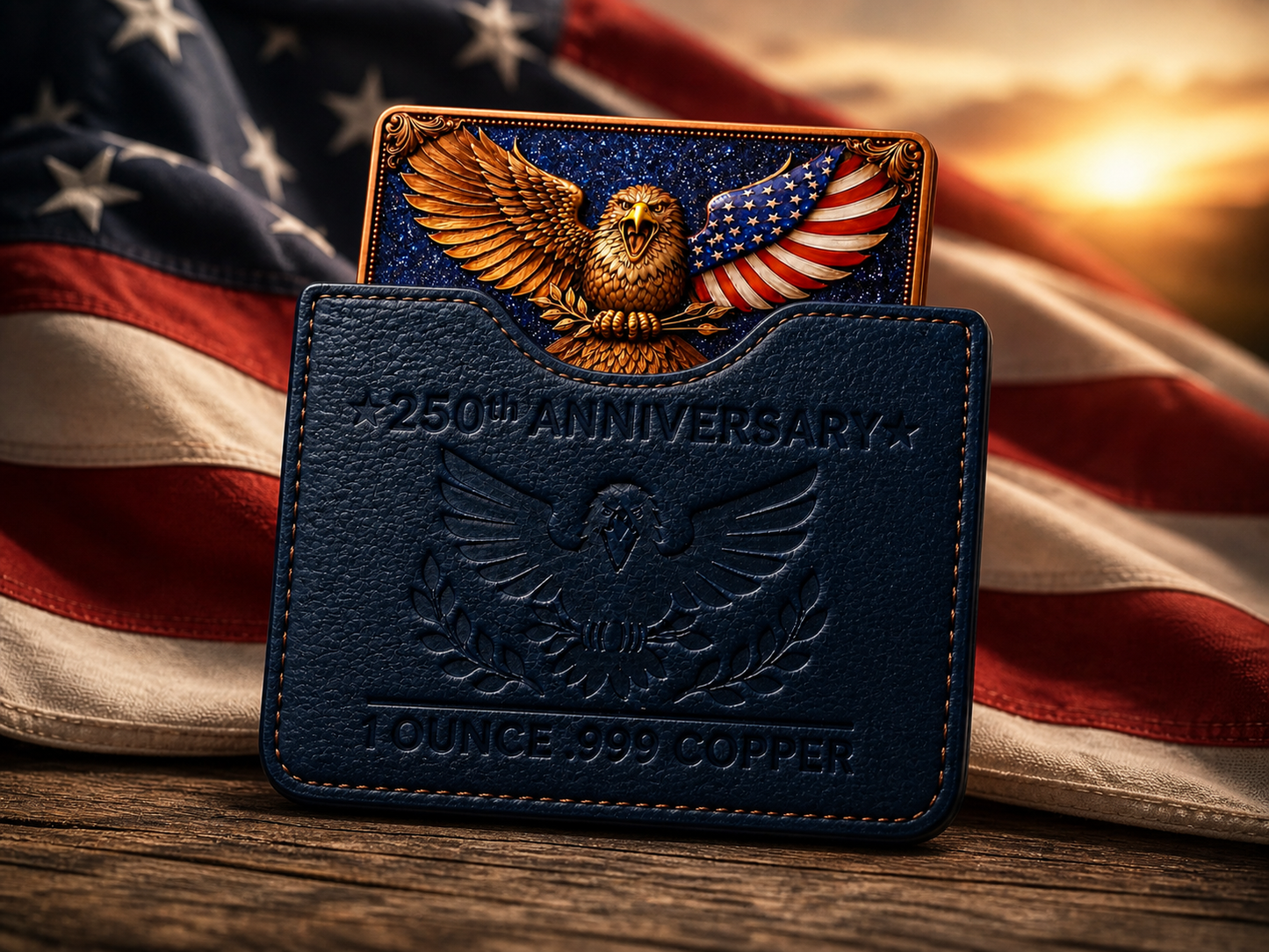 250th Anniversary Eagle Colorized 1 oz Copper Bar