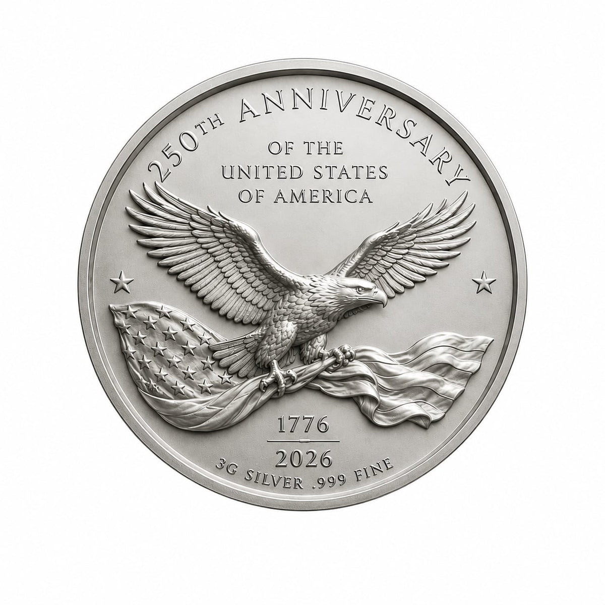 2026 250 Years of Liberty & Freedom 3g Silver Medal