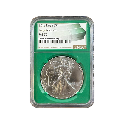 2018 Silver Eagle - Monster Box Label - NGC MS70 Early Releases - CoinsTV